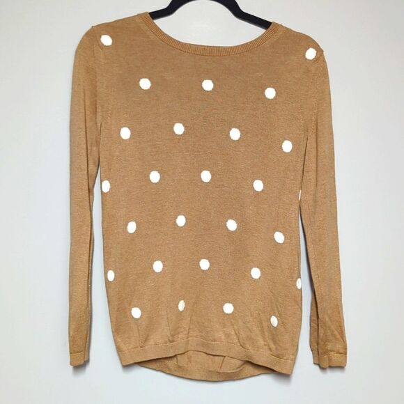 Banana Republic Factory Tan Polka Dot Sweater - Picture 1 of 5